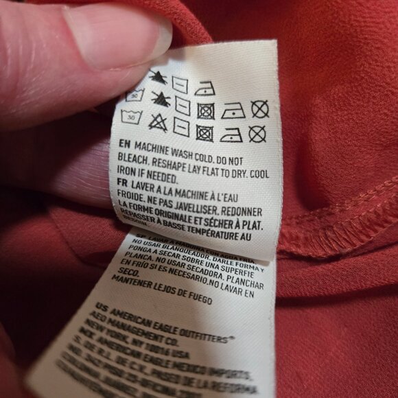 American Eagle Salmon Blue Embroidered Sleeveless Tunic Top Dress Women's Small - Picture 6 of 11